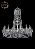 Люстра подвесная хрустальная 11.23.16.300.h-86.Gd.Dr Богемиа Арт Классик прозрачная на 16 ламп, основание золотое в стиле классический Люстра подвесная хрустальная 11.23.16.300.h-86.Gd.Dr Богемиа Арт Классик прозрачная на 16 ламп, основание золотое в стиле классический